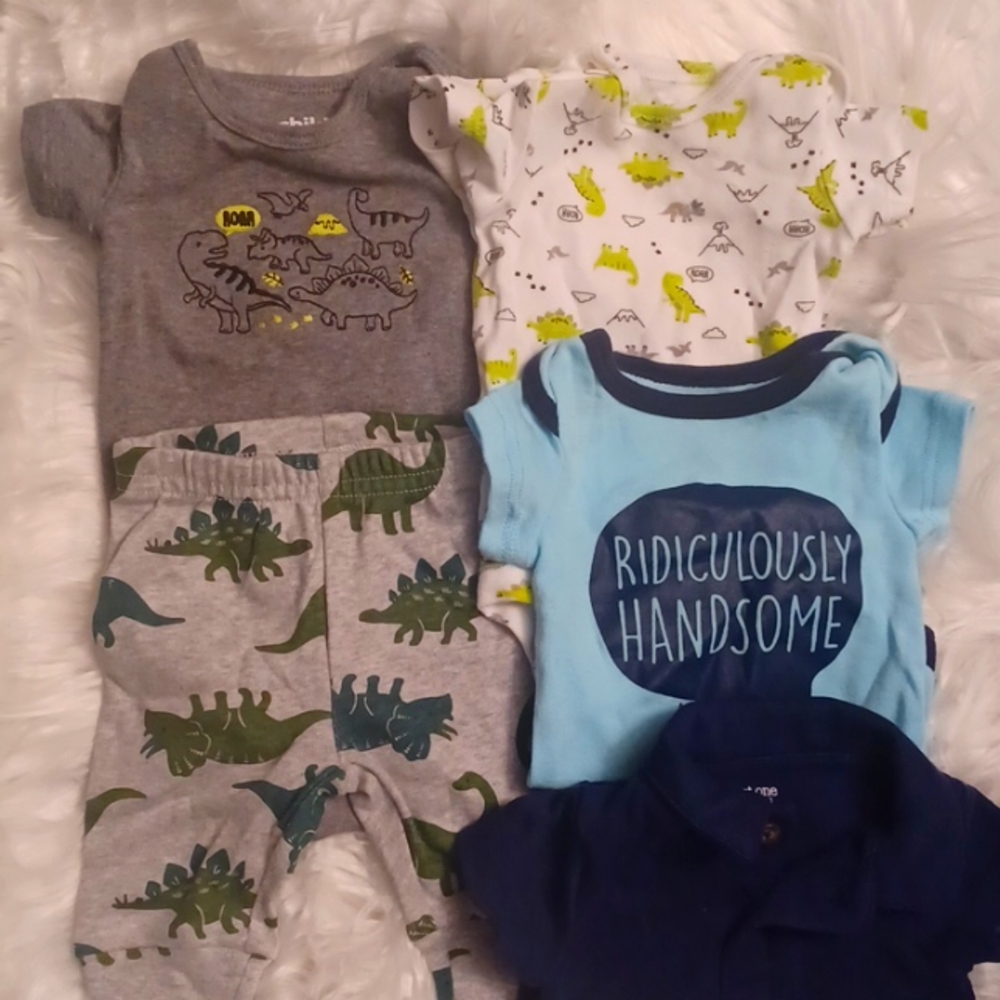NB boy bundle. All Carters except for "Handsome" shirt that is Okie Dokie